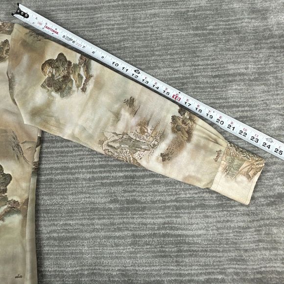 Chemise Et Cie Button Down Shirt Oriental Mist Polyester Vintage 70s Mens M - Picture 6 of 8